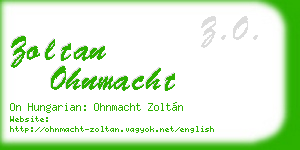 zoltan ohnmacht business card